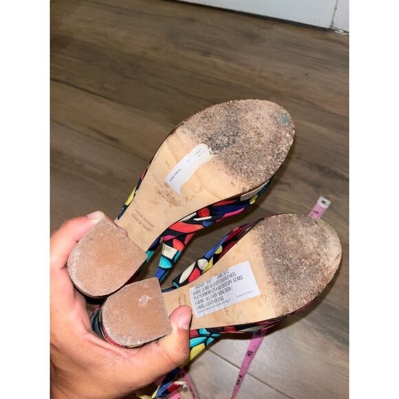 Kate Spade Multicolour Slingback Platform Heels Peep Toe Sandel Women's Size 7.5 - Picture 7 of 8
